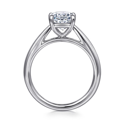 14K White Gold Oval Diamond Engagement Ring