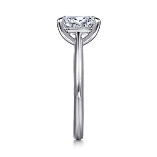 14K White Gold Oval Diamond Engagement Ring