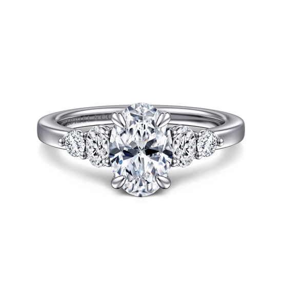 Gabriel - 14K White Gold Oval Diamond Engagement Ring