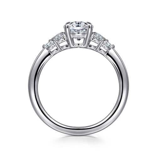 14K White Gold Oval Diamond Engagement Ring