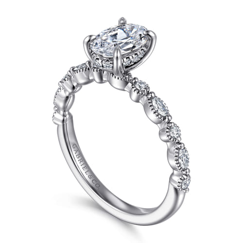 14K White Gold Oval Diamond Engagement Ring 14K White Gold Oval Diamond Engagement Ring