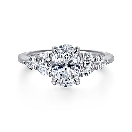 Gabriel - 14K White Gold Oval Diamond Engagement Ring