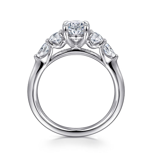 14K White Gold Oval Diamond Engagement Ring
