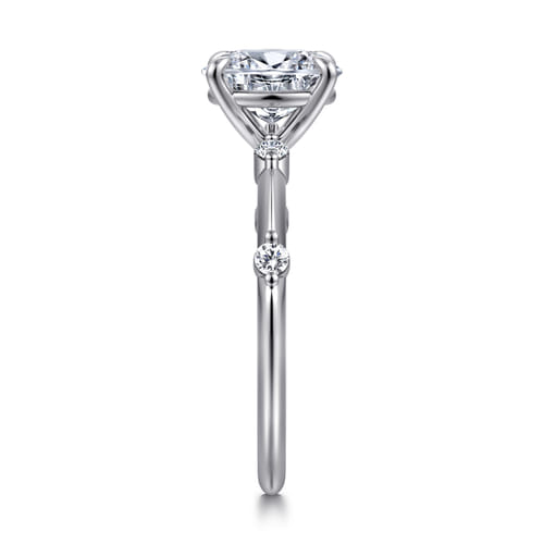 14K White Gold Oval Diamond Engagement Ring