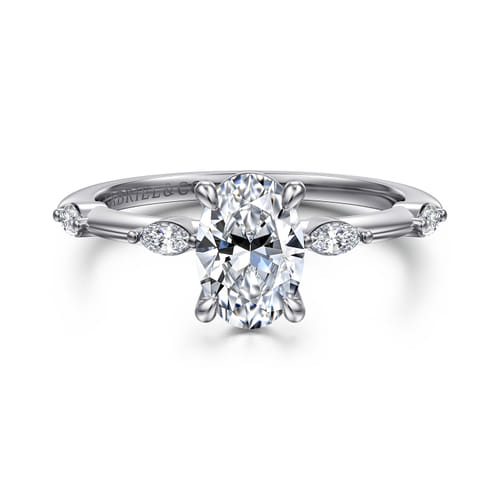 14K White Gold Oval Diamond Engagement Ring 14K White Gold Oval Diamond Engagement Ring