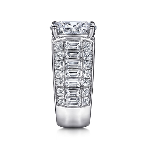 14K White Gold Oval Diamond Engagement Ring