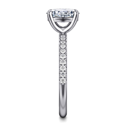 14K White Gold Oval Diamond Engagement Ring