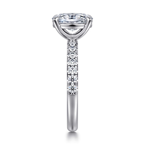 14K White Gold Oval Diamond Engagement Ring