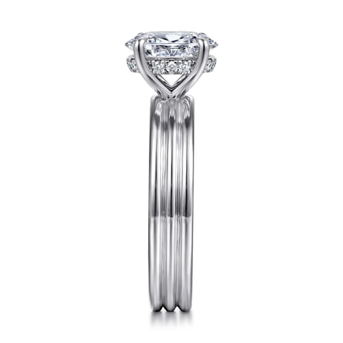 14K White Gold Oval Diamond Engagement Ring