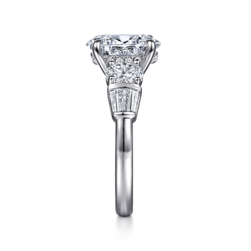 14K White Gold Oval Diamond Engagement Ring