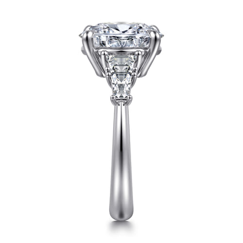 14K White Gold Oval Diamond Engagement Ring