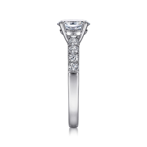 14K White Gold Oval Diamond Engagement Ring