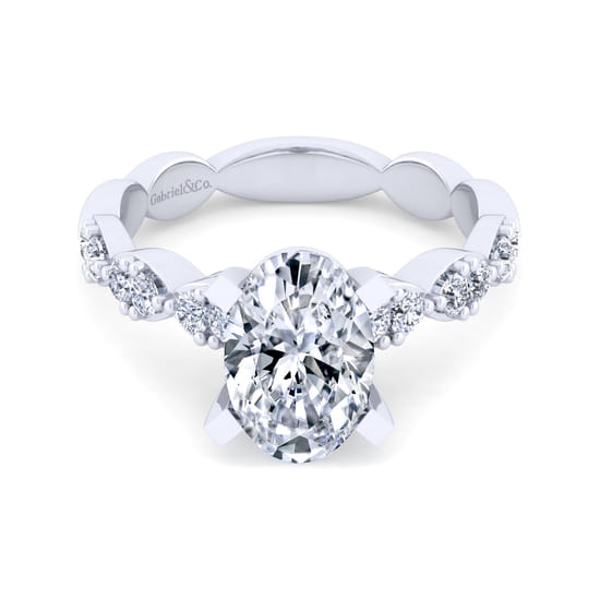 Gabriel - 14K White Gold Oval Diamond Engagement Ring