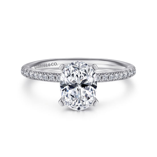 Gabriel - 14K White Gold Oval Diamond Engagement Ring