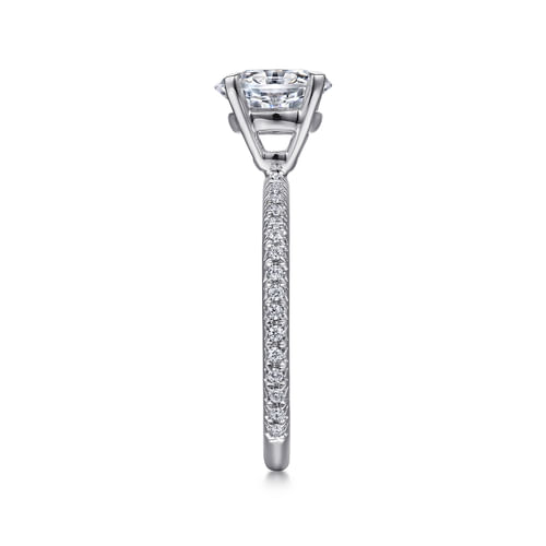 14K White Gold Oval Diamond Engagement Ring