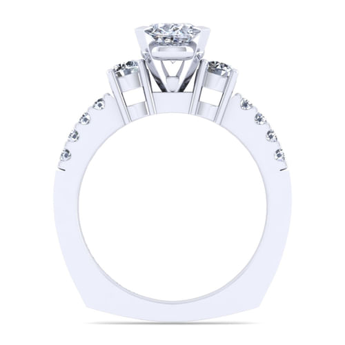 14K White Gold Oval Diamond Engagement Ring