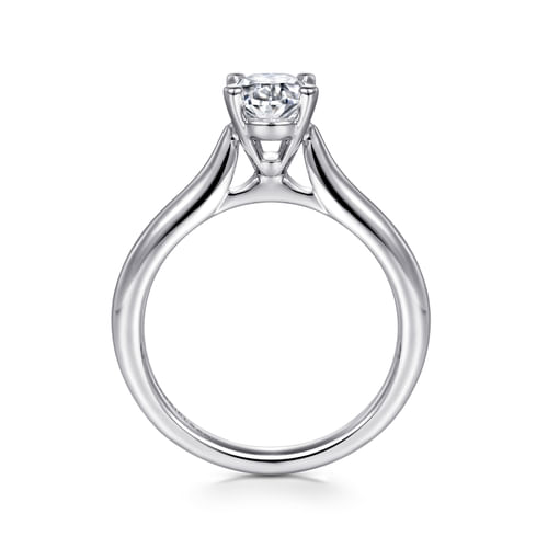 14K White Gold Oval Diamond Engagement Ring