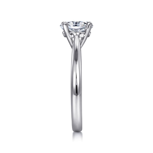 14K White Gold Oval Diamond Engagement Ring