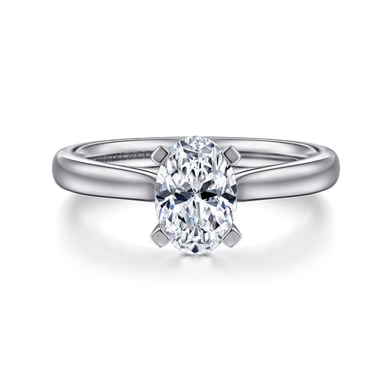 Gabriel - 14K White Gold Oval Diamond Engagement Ring