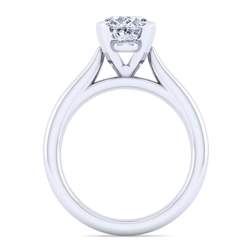 14K White Gold Oval Diamond Engagement Ring