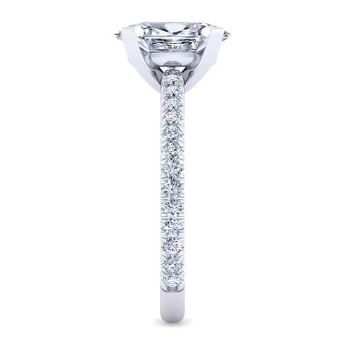 14K White Gold Oval Diamond Engagement Ring