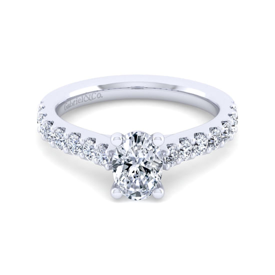 Gabriel - 14K White Gold Oval Diamond Engagement Ring