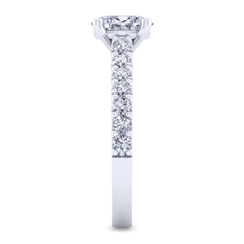 14K White Gold Oval Diamond Engagement Ring