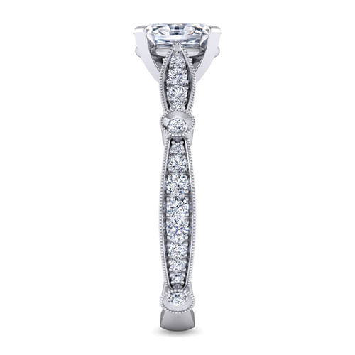 14K White Gold Oval Diamond Engagement Ring