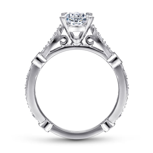 14K White Gold Oval Diamond Engagement Ring
