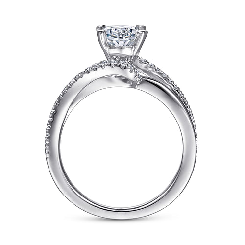 14K White Gold Oval Diamond Engagement Ring