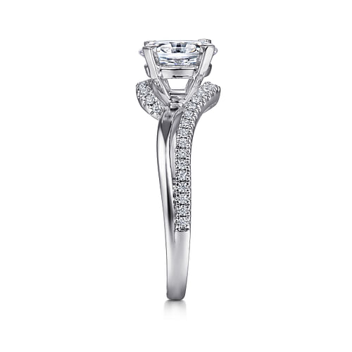 14K White Gold Oval Diamond Engagement Ring