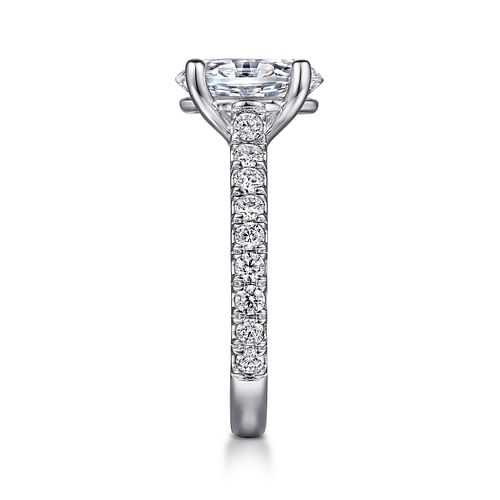 14K White Gold Oval Diamond Engagement Ring