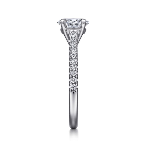 14K White Gold Oval Diamond Engagement Ring