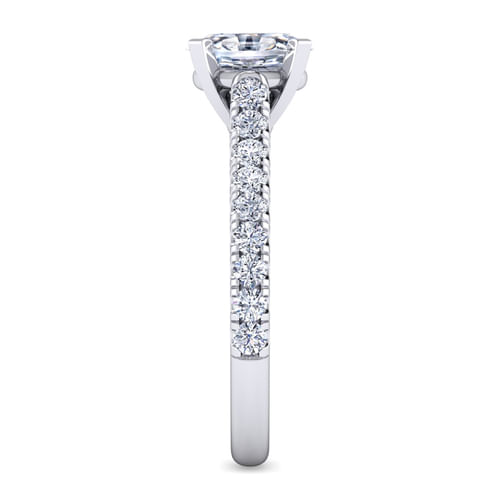 14K White Gold Oval Diamond Engagement Ring