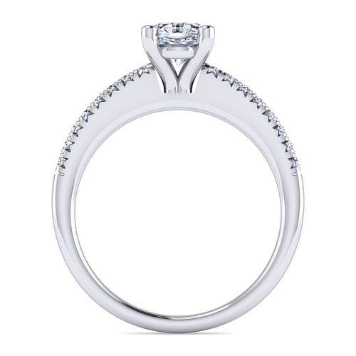 14K White Gold Oval Diamond Engagement Ring