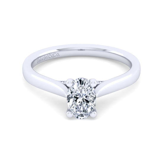 Gabriel - 14K White Gold Oval Diamond Engagement Ring