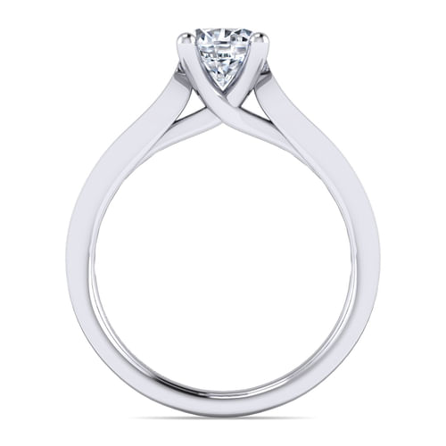 14K White Gold Oval Diamond Engagement Ring