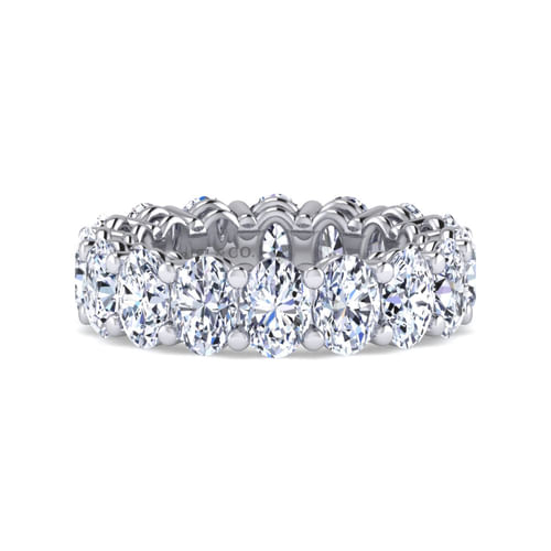 14K White Gold Oval Diamond Eternity Band