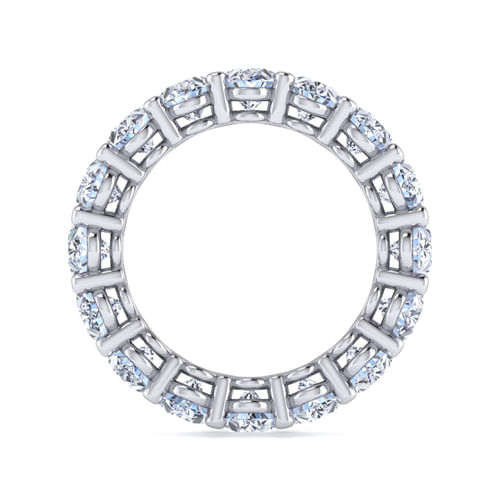 14K White Gold Oval Diamond Eternity Band
