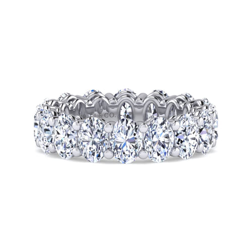14K White Gold Oval Diamond Eternity Band