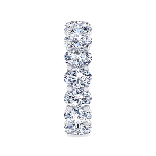 14K White Gold Oval Diamond Eternity Band