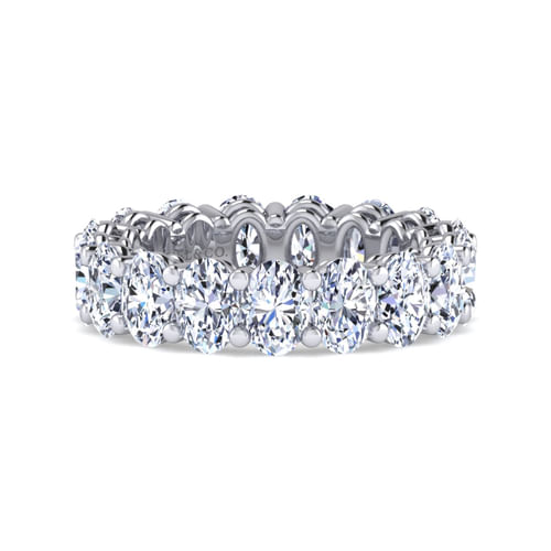 14K White Gold Oval Diamond Eternity Band