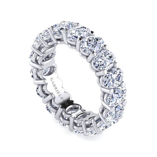 14K White Gold Oval Diamond Eternity Band