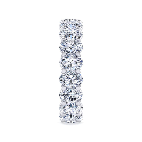 14K White Gold Oval Diamond Eternity Band