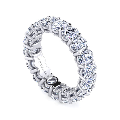 14K White Gold Oval Diamond Eternity Band