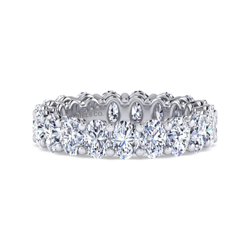 14K White Gold Oval Diamond Eternity Band