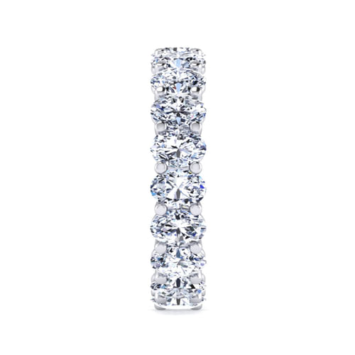 14K White Gold Oval Diamond Eternity Band