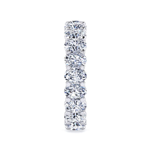 14K White Gold Oval Diamond Eternity Band