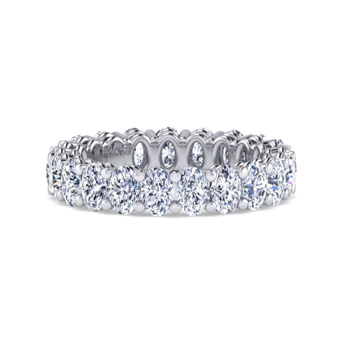 14K White Gold Oval Diamond Eternity Band