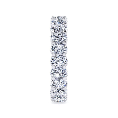 14K White Gold Oval Diamond Eternity Band